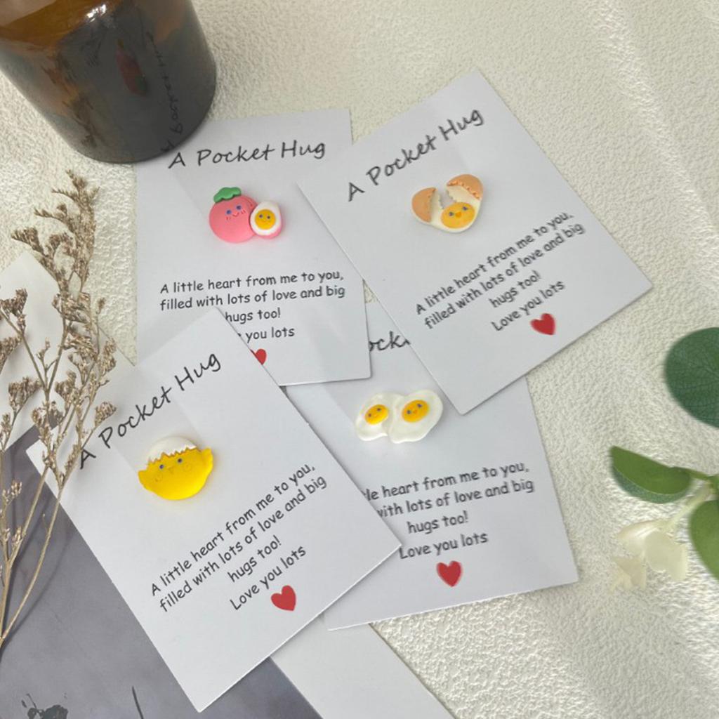 DIY Pocket Love Hug Card Egg Series Resin Double Talk Card 1pc