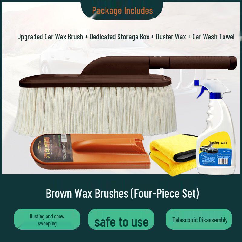 Car Cleaning Duster & Snow Removal Brush with Wax Mop