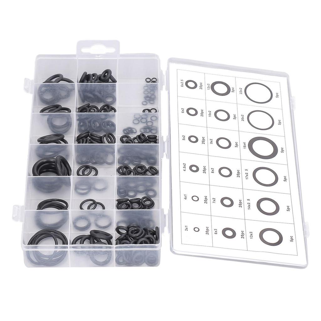 225PCS O Ring Assortment Rubber Sealing Gaskets Multifunctional Wear Resistant Washer Kit
