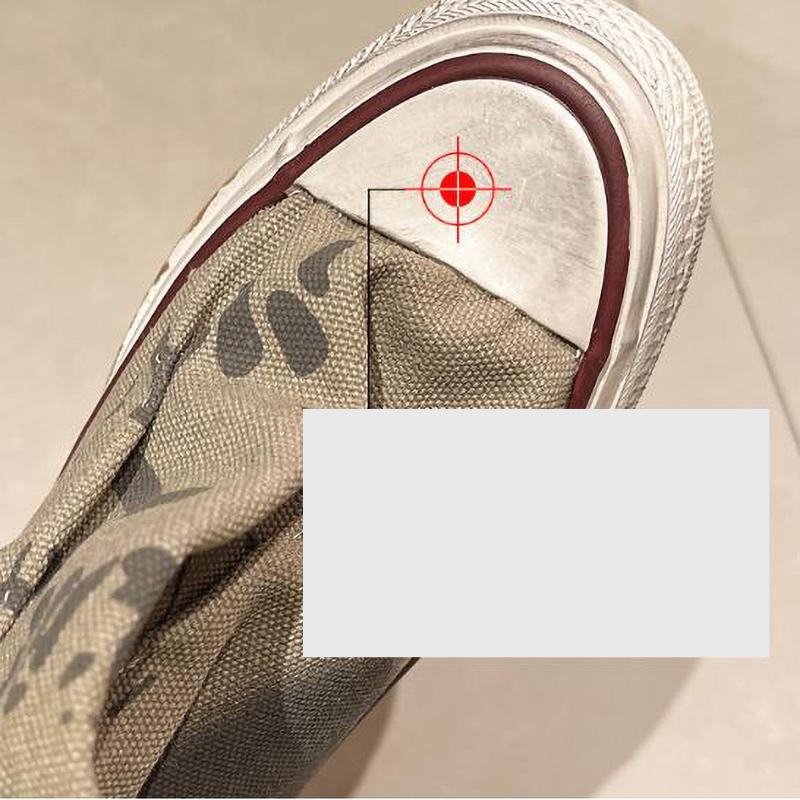 Women's Spring Graffiti High Canvas Boots Round Head Middle Follow Anti Slip Boots Women Leisure Fashion Rubber