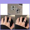 Dark Fantasy Thorns Adjustable Ring With Wave Design For Couples And Unisex Wear