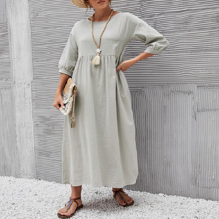 Ladies' New Spring And Summer Fashion Temperament Commuting Breathable And Comfortable Sexy Shirt Long Skirt Dress