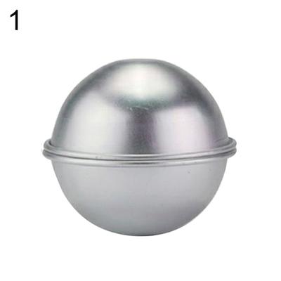 2 pezzi 4,5/5,5/6,5 cm 3D in lega di alluminio stampo per bombe da bagno fai da te a forma di sfera rotonda fatta in casa