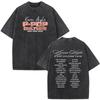 T-shirt Grafica Lavata Retro Rapper Estivo Karan Aujla Tour Culturale Uomo Hip-hop Cotone T-shirt Larga Vintage