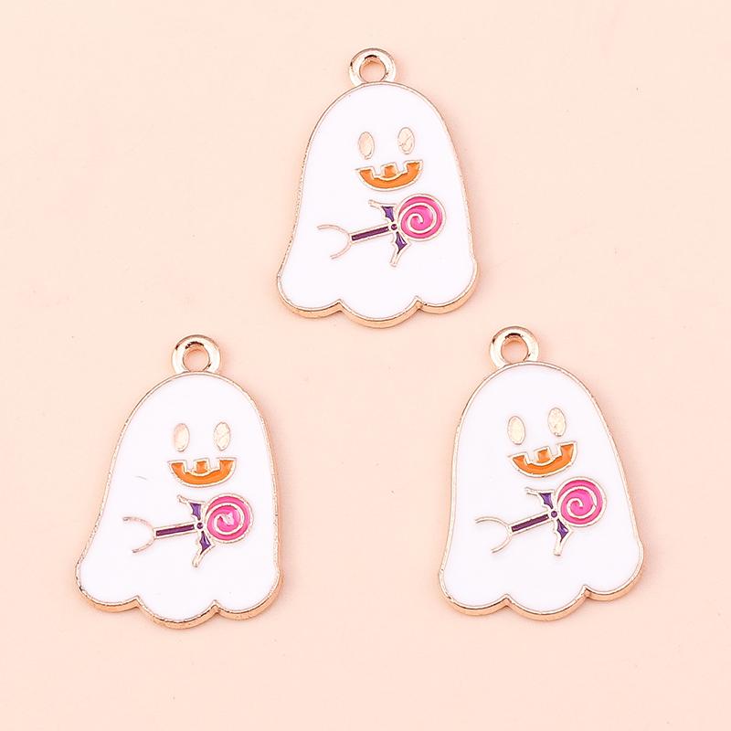 10pcs Mix Cute Enamel Halloween Charms Pumpkin Ghost Bat Charms Pendants for Jewelry Making DIY Earrings Necklace Accessories