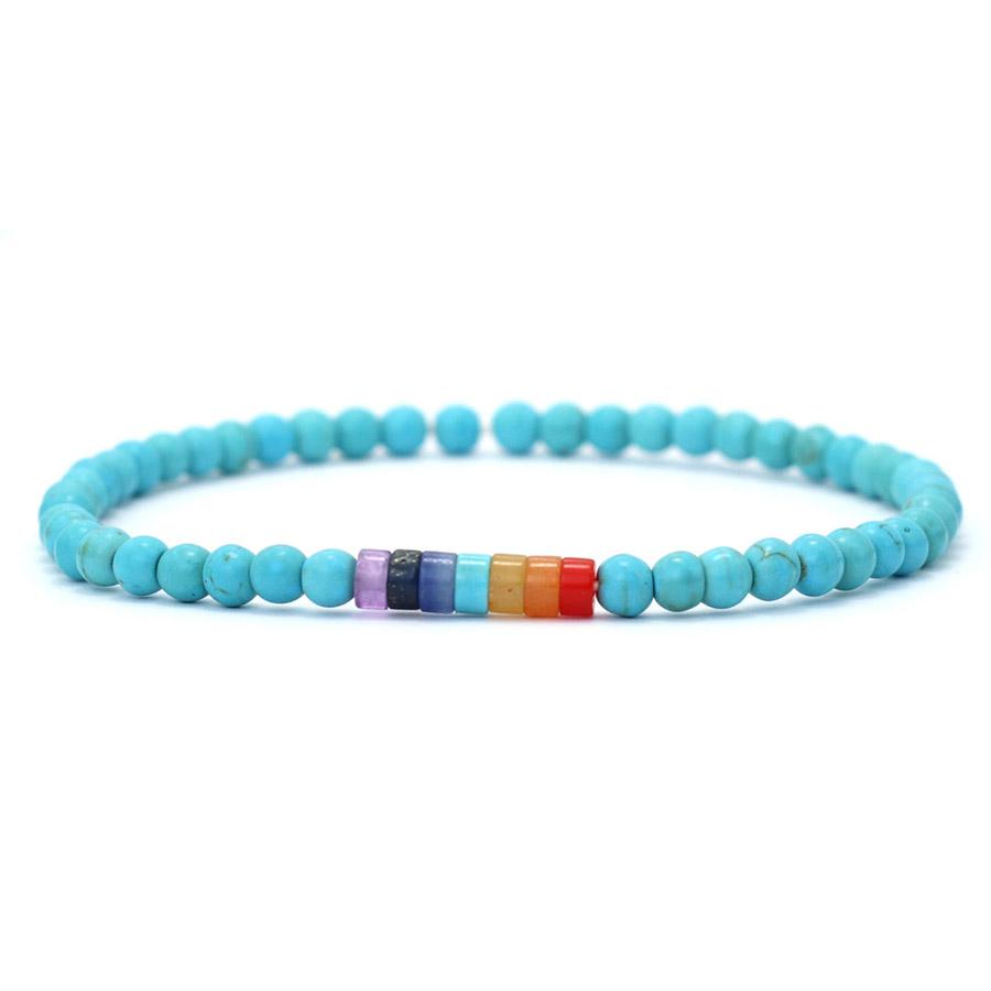 New Men Bracelet 4mm Howlite Onyx Volcanic Obsidian LBGT Braclet Women Natural Stone Bead Braslet Casual Accessory Gift for Him