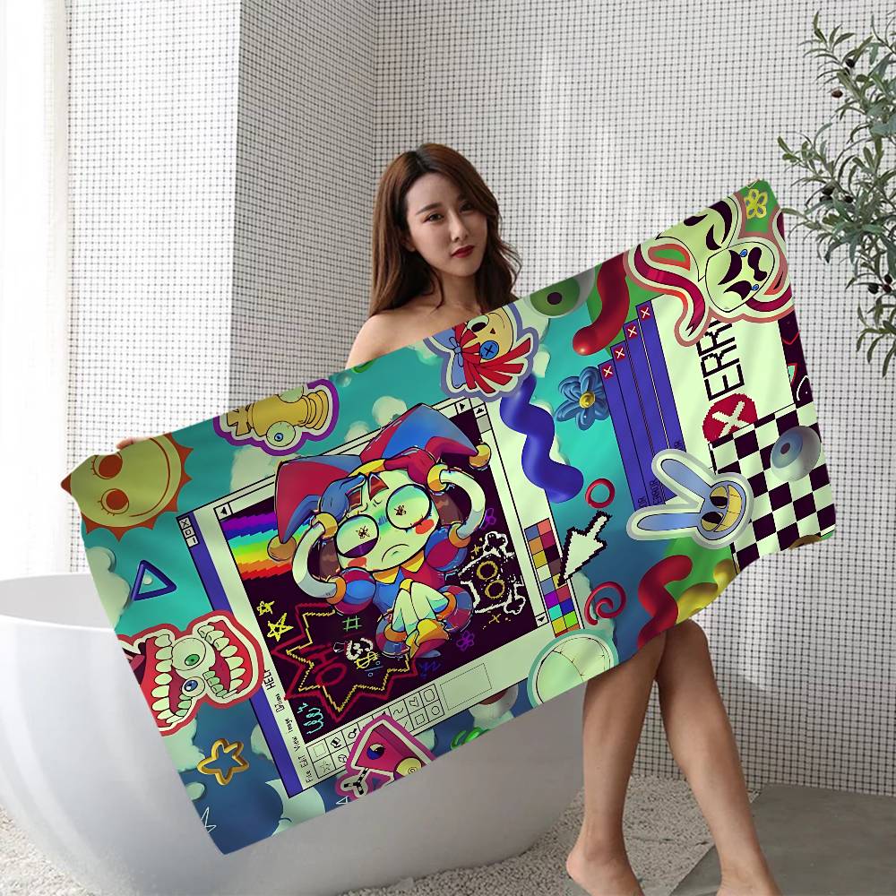 Popular Animated The A-Amazing D-Digital C-Circus Beach Towel Colorful Bath Towels For Girl Microfiber Quick Dry Custom Sand