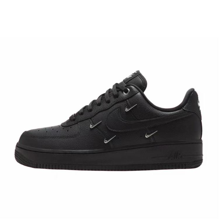 Nike Air Force 1 Abrasion Resistant Low top Skateboard Shoes Women's Black Gray HQ1180-001(Team352-)