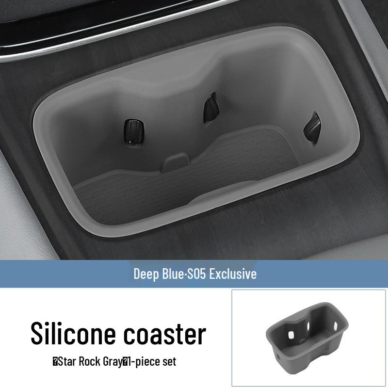 Deep Blue S05 Wireless Charging Pad: Semi-Enclosed Silicone Anti-Slip Mat for Car Cup Holders