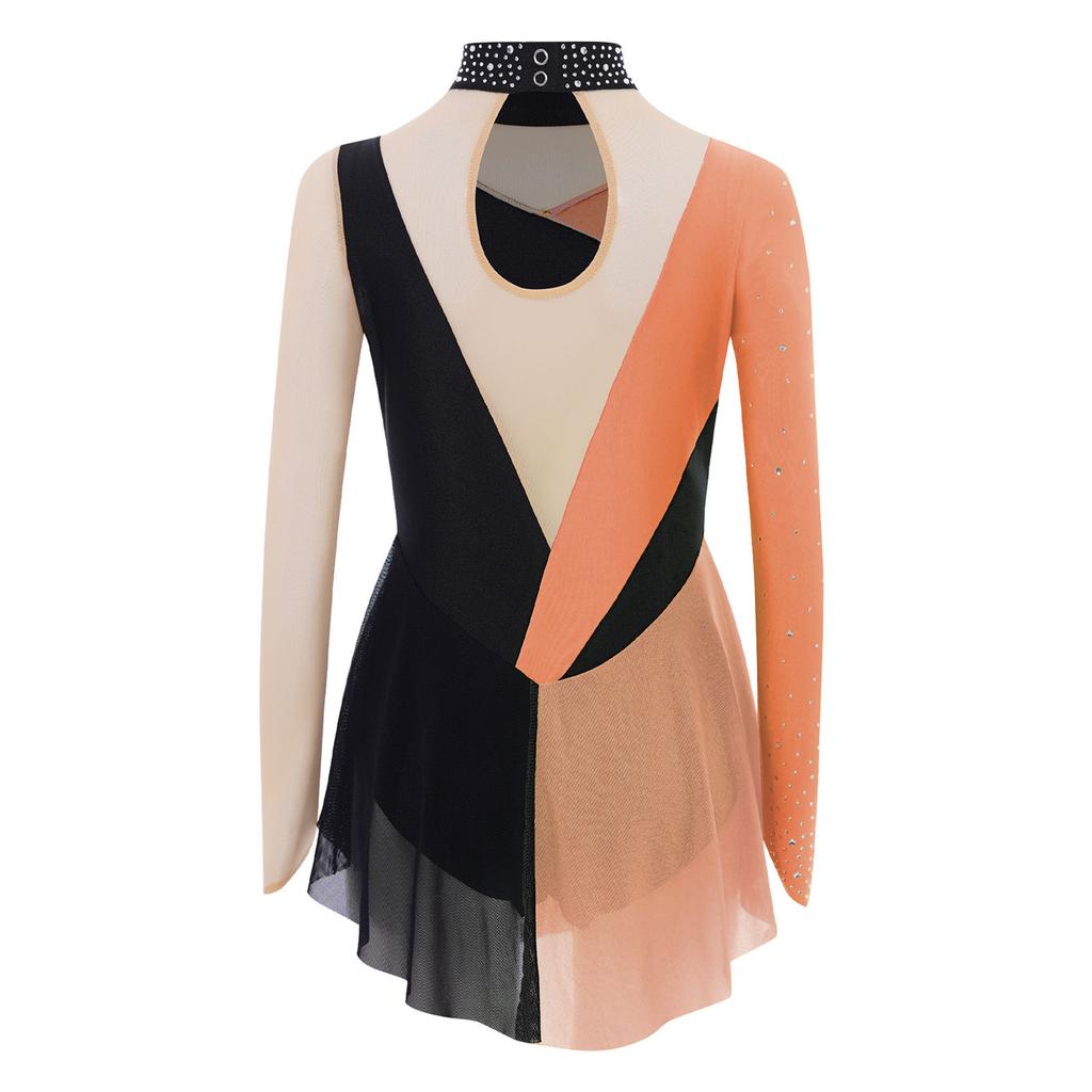 3-in-1 Performance Body für Mädchen: Perfekt für Tanz, Gymnastik & Eiskunstlauf, Mit Strasssteinen, Netzstoff & Druckknöpfen im Schritt