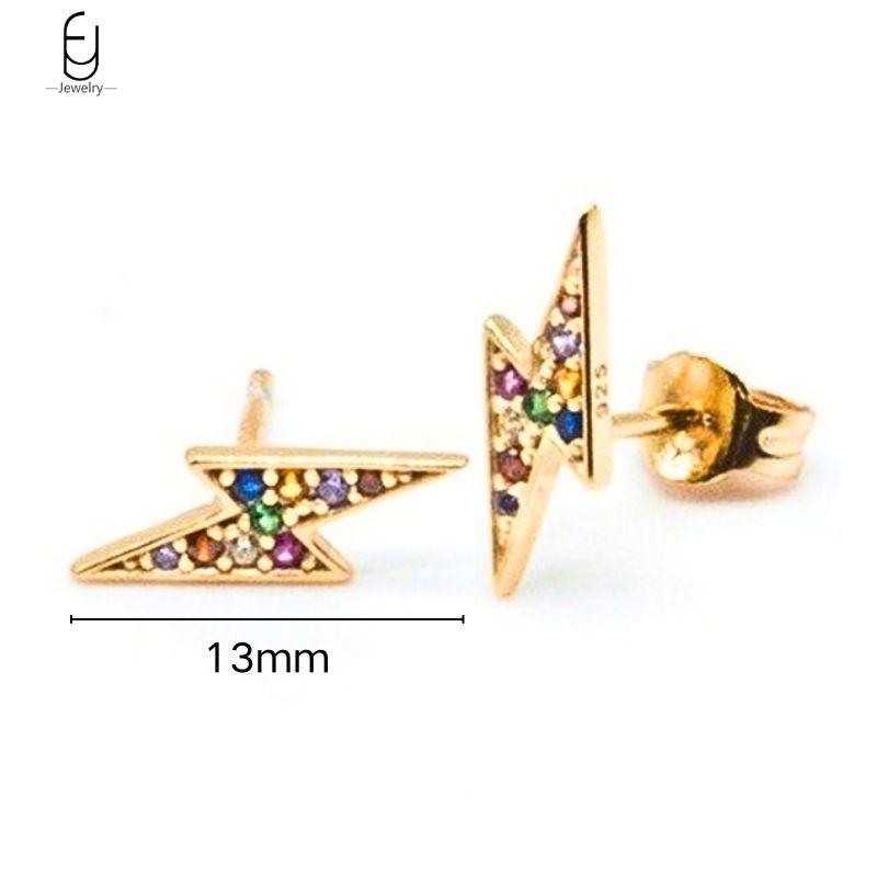 925 Silver Needle Vintage Gold Earrings for women Fashion Lightning Pendant Hoop Earrings Wedding High Luxury Jewelry