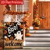 2D Flat - 2D Flat Halloween Retro Texture Boo Ghost Pumpkin Garden Flag  Outdoor Garden Flag, Double-Sided Home Decoration Courtyard Decoration Outdoo