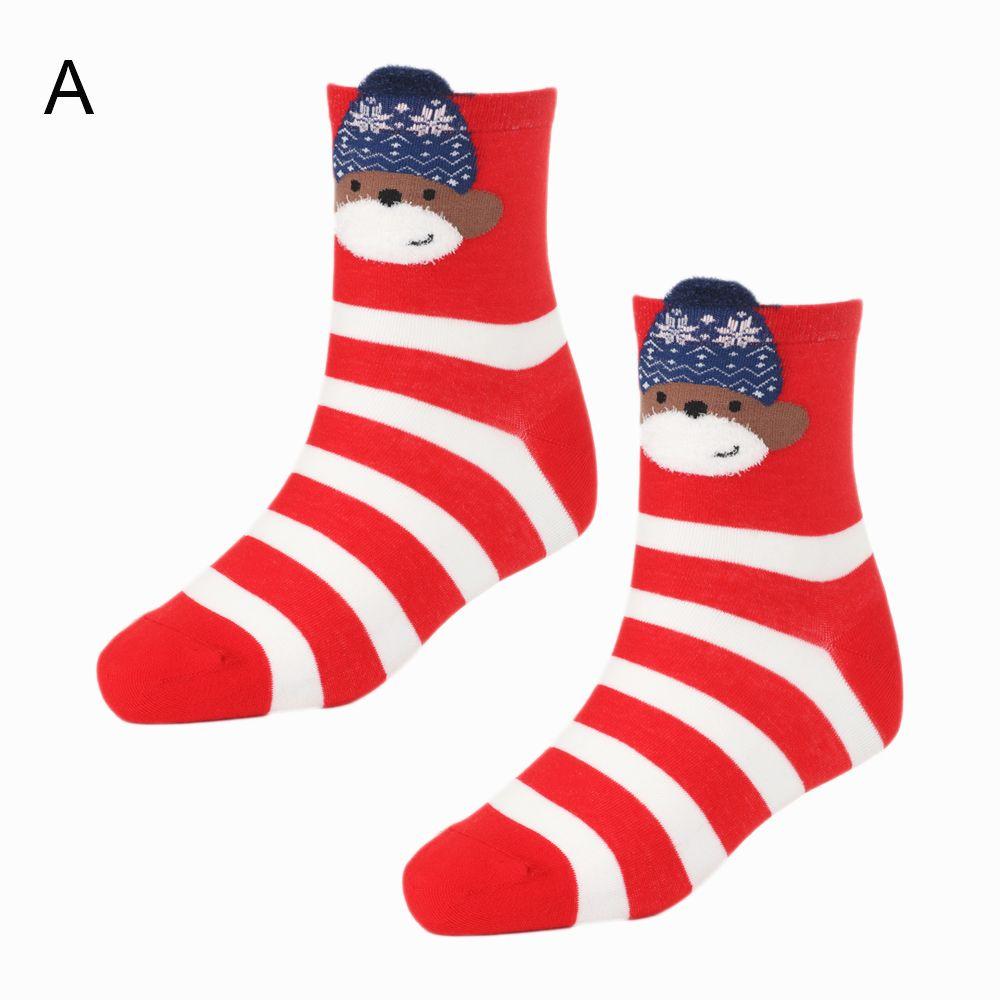 

Women Santa Claus Autumn Winter Colorful Cotton Xmas Gift Christmas Animals Socks Cartoon Stockings A