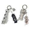 Charm Ballet Flat Key Holder Crystals Embellished Lace Ribbon Jewelry Purse Charm