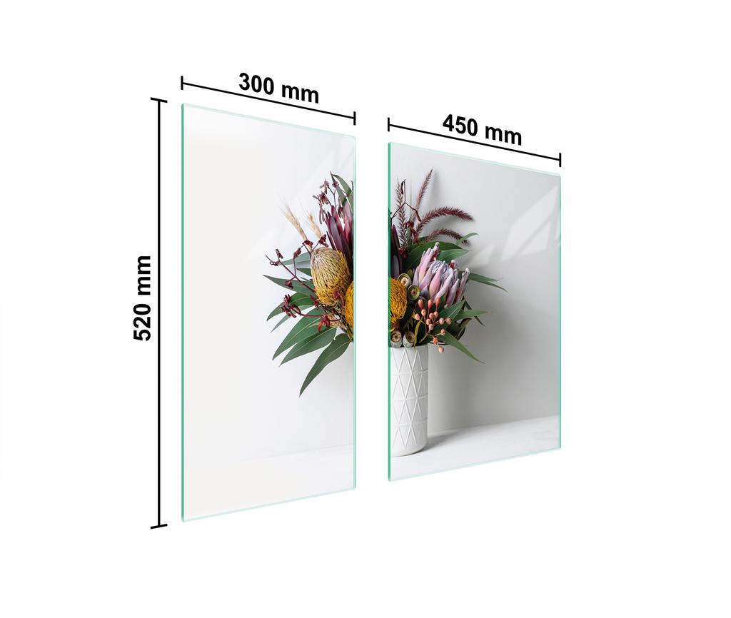 GLASPLATTE SCHUTZPLATTE 75x52 BLUMEN