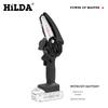 HILDA Electric Mini Chainsaw, Lithium Battery, Certified for Felling & Pruning