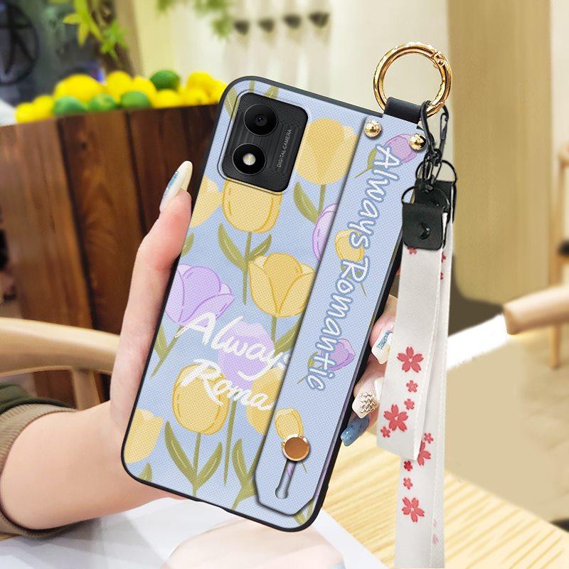 Soft Case Back Cover Phone Case For TCL 305i Shockproof Durable Ring Wrist Strap Phone Holder Anti-knock Oil Painting