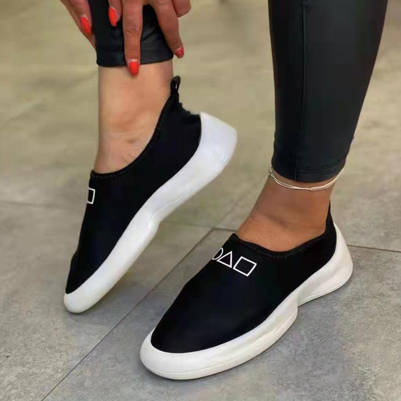 Fashion Neon Color Slip-On Shoes Women Summer Stretch Fabric Sneaker Sporty Flat Loafers Light Weight Comfortable Walking Tennis Female