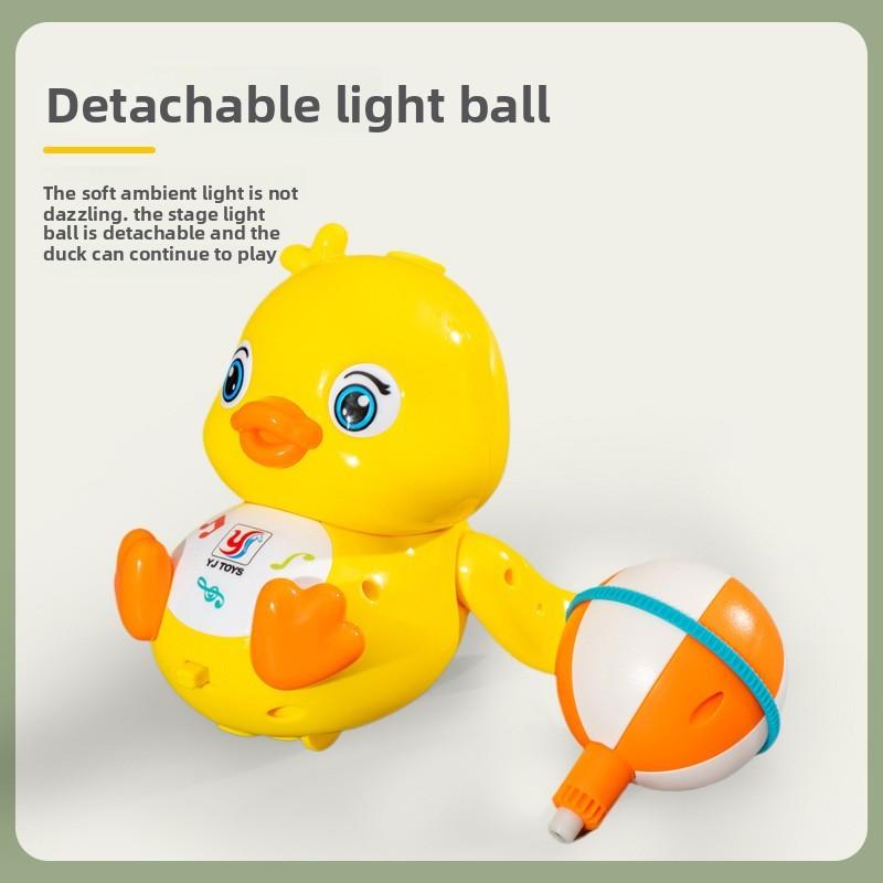 Top Ball Yellow Duck Light And Sound Toy With Rotating Effects For Kids And Toddler Play