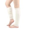 Fleece Lined Leg Warmers Women Knitted Long Boot Socks Winter Solid Color Knee-High Thick Calf Warmers for Daily Wear Skating