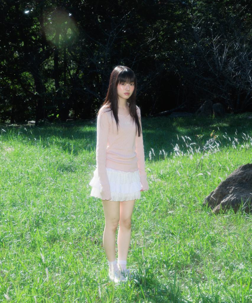 ROSEFRANTZ Lace Label V-Neck Long Sleeve [Pink]