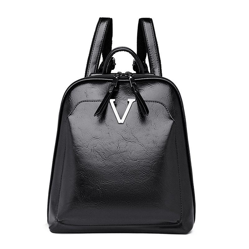 Bag for Women Luxury Soft Leather Retro Women's Backpack High-quality Texture Solid Color Simple Schoolbag for Women