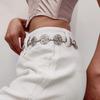 Rose Flower Waist Chain Adjustable Skirt Decoration Belt Fashion Flower Chain Belt  Women