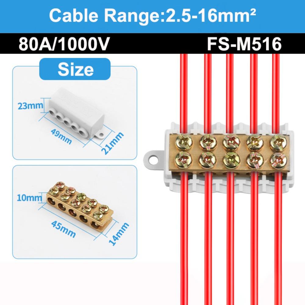 Electrical Connectors Conductor Brass High Power Splitter Large Current Universal Wire Connector Terminal Blocks Electrical