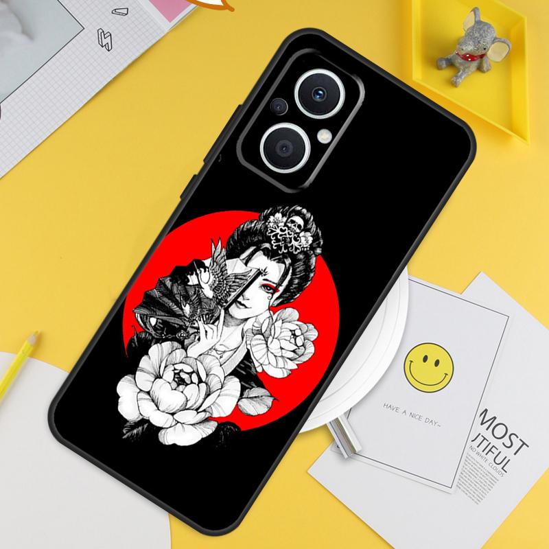 Samurai Warrior Geisha For OPPO Reno 4 5 6 7 8 Lite 10 Pro Reno 8T 4Z 5Z OPPO Find X3 Lite X2 Neo X6 X5 Pro Case