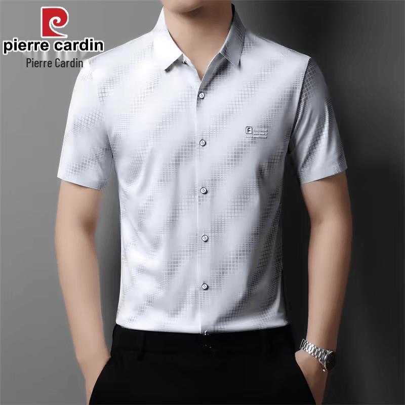 Pierre Cardin Men s Ice Silk Short Sleeve Top 4XL белый
