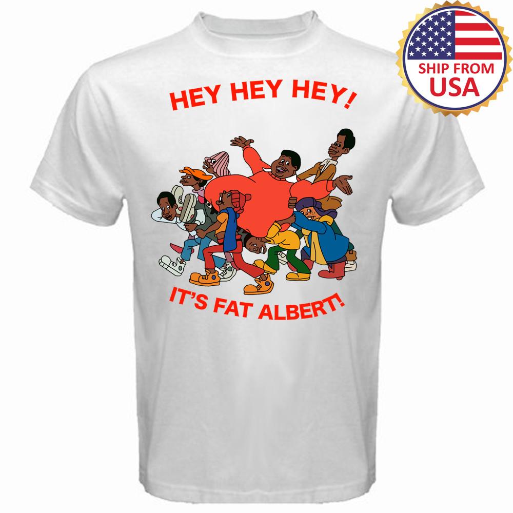 

Fat Albert Hey Hey Hey Cartoon Series Men s White Size S to 3XL L