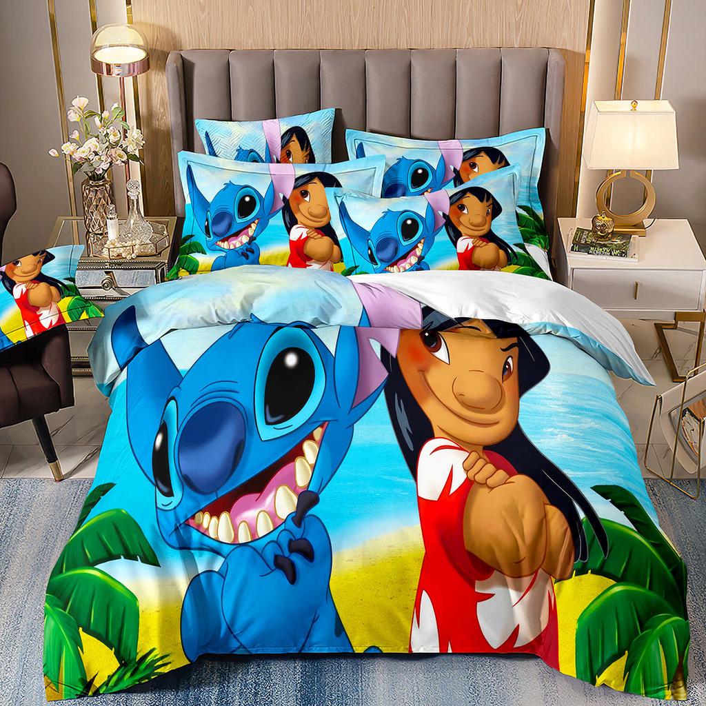 3D Digital Printing Quilt Cover Pillowcase Bedding Cartoon Three-Piece Set Home Textile Four-Piece Set
