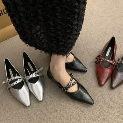 French Retro Inner Heightening Pointed Mary Jane Shoes Women's Shoes Spring and Autumn 2025 New Commuting Versatile Light Mouth Single Shoes