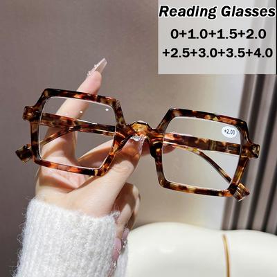 Anti-Blaulicht-Lesebrille für Damen und Herren, trendiger übergroßer Rahmen, Computer-Fernsichtbrille, fertige Korrekturbrille