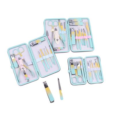 Set di tagliaunghie in acciaio inossidabile da 10/12/18 pezzi, strumenti per manicure con custodia