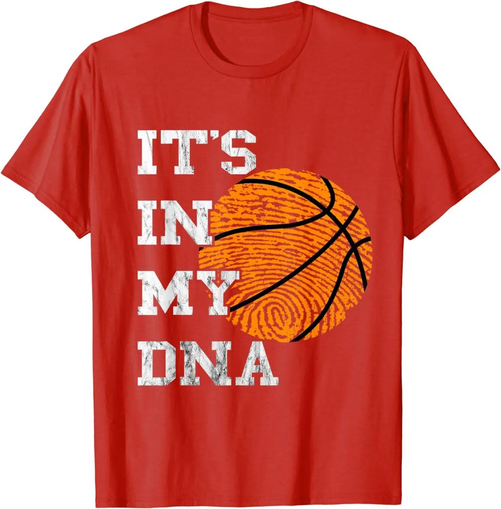 Basketball Its In My DNA Fingerprint Playing Basketball TShirt Short Sleeve Casual 100 Cotton Shirt