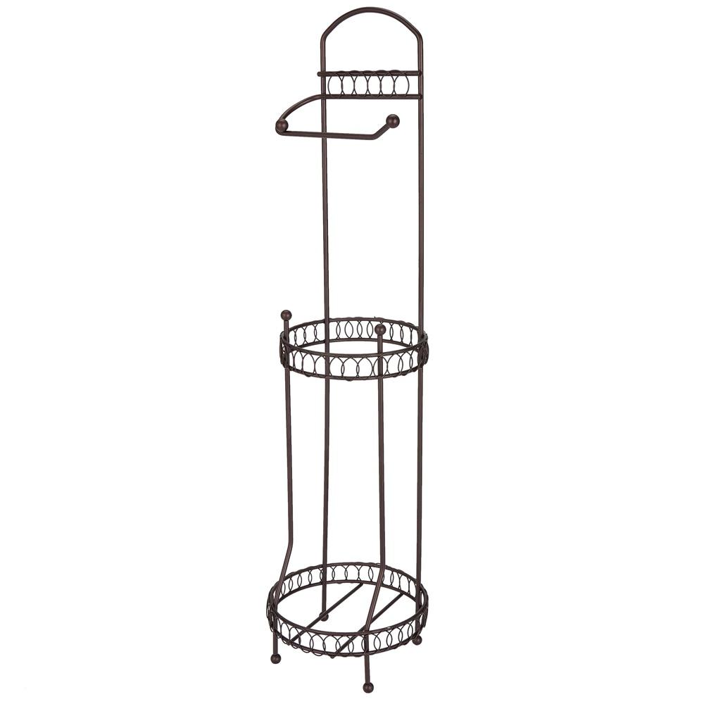 Freestanding Toilet Paper Holder Tissue Dispenser Rustic Matte Finish Space Saving Design Bathroom Organizer Holds 3 Rolls