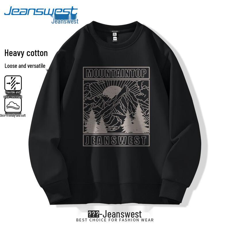 Jeanswest Men's Heavy Cotton Street Style Crew Neck Sweatshirt