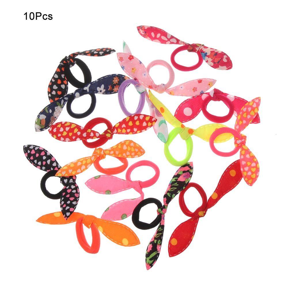 

Ponytail Holder Head Dress Rabbit Ears Elastic Hair Bands Hair Ropes Rubber Band Women Hairband 10Pcs