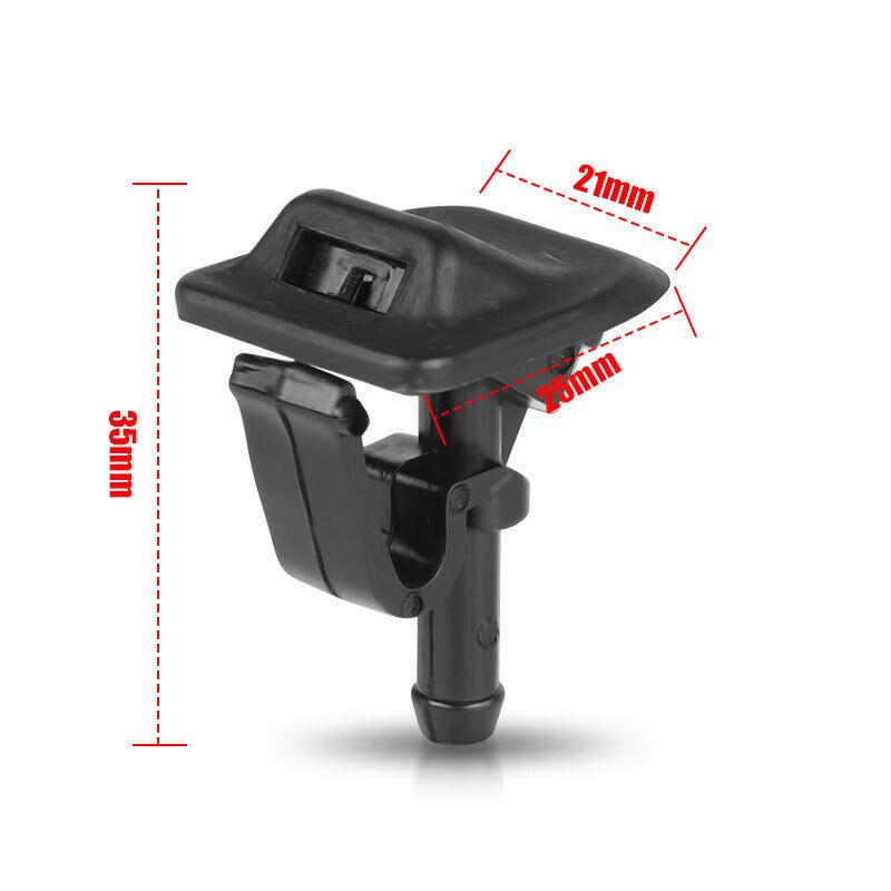 Scheibenwaschdüse Strahlreiniger Sprüher Schwarzer Kunststoff 55156728AB Passend für Jeep Wrangler TJ JK 2002 2003 2004 2005 2006