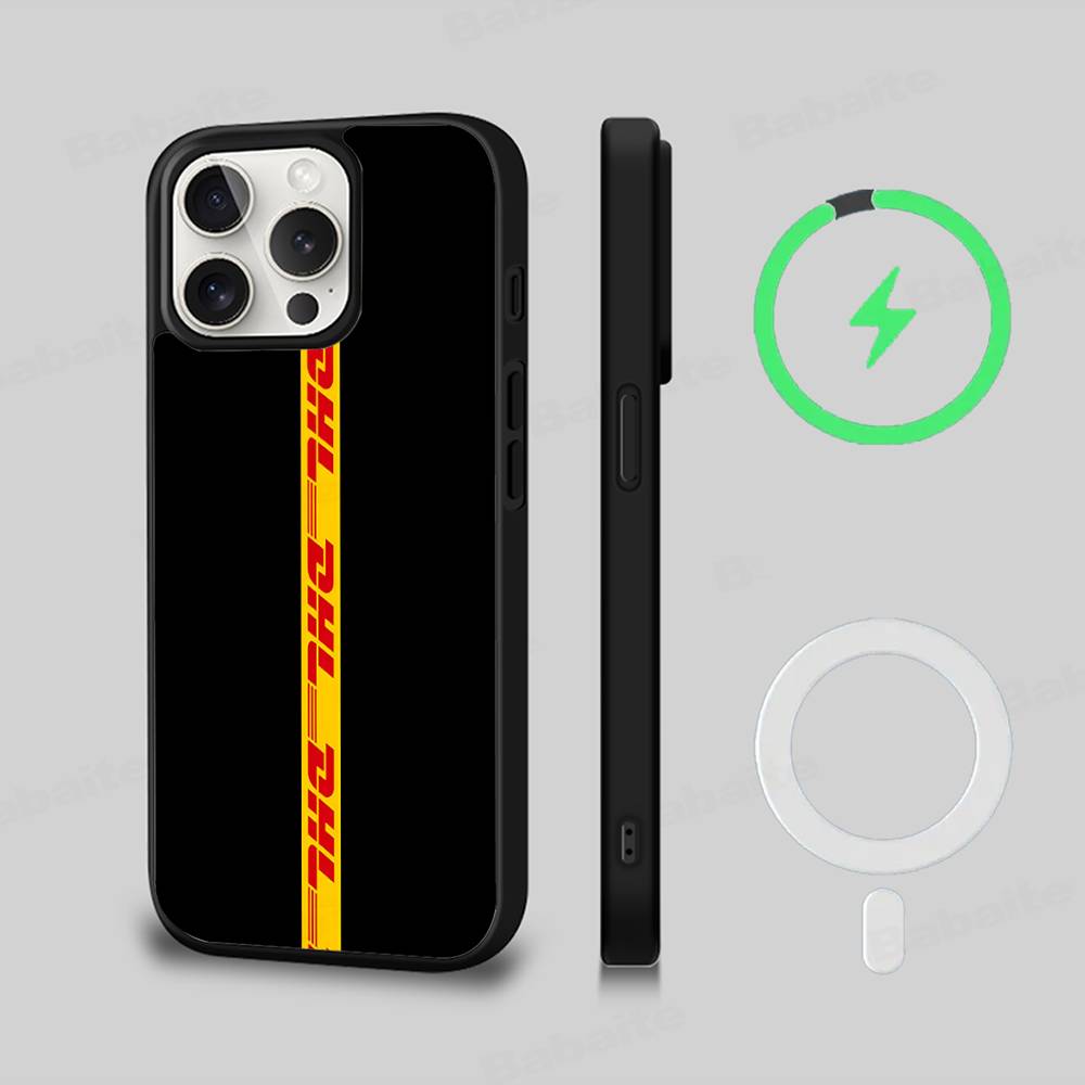 D-DHL-L logo Phone Case For iPhone 17 Air 16 15 14 13 12 11 Pro Max Plus For Magsafe Wireless Charge Cover