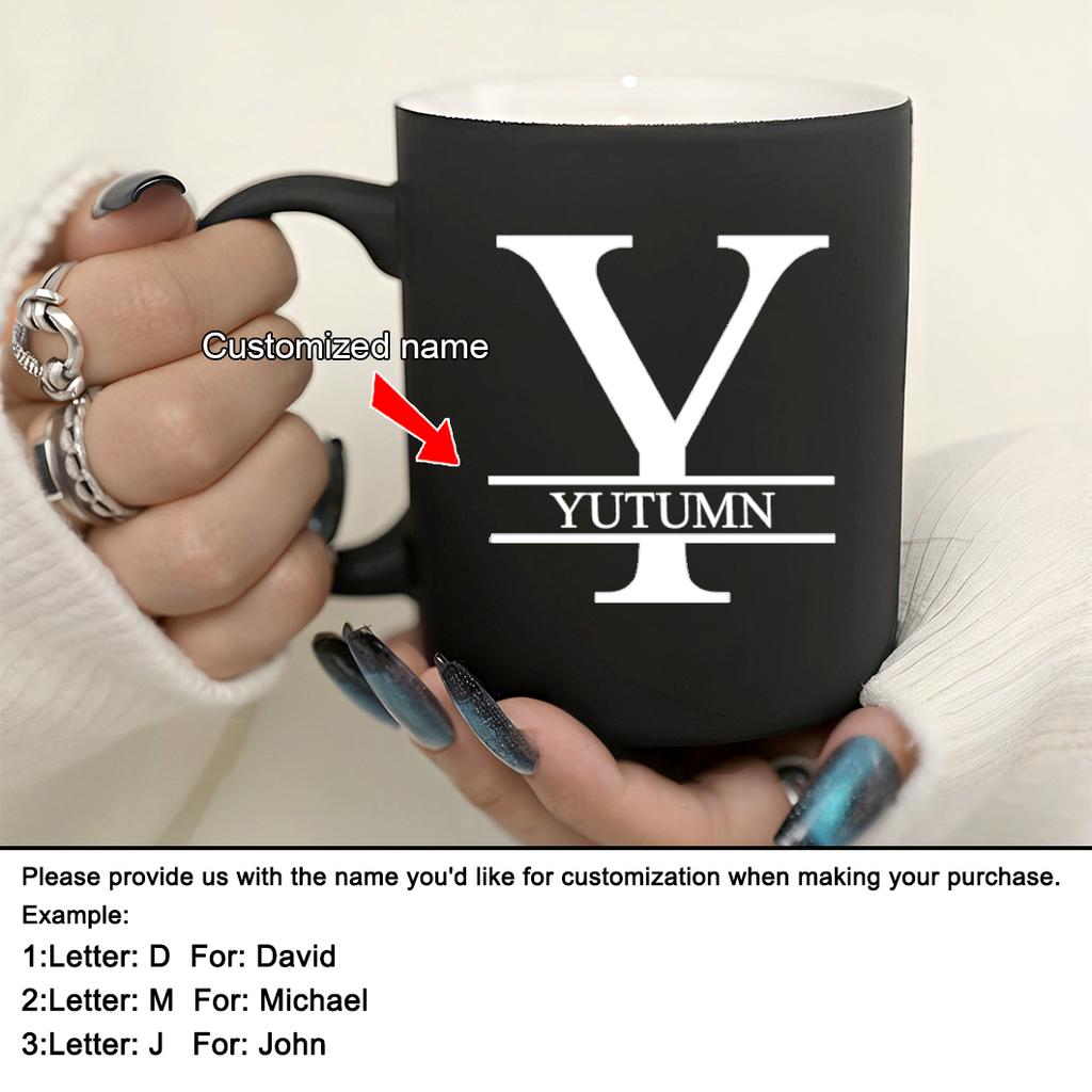 11oz Personalizowany Kubek do Mleka z Czarnym Napisem Dla Kawiarni, Ceramiczny Kubek do Kawy, Kubek do Picia, Filiżanka do Herbaty, Prezenty Świąteczne