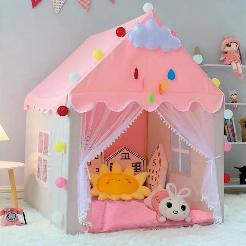 Princess Castle Indoor Play Tent with Mosquito Net for Kids - Birthday Gift Idea
