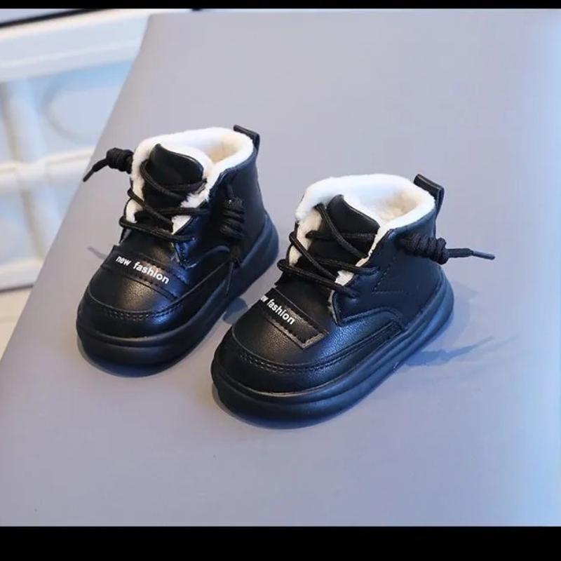 Cotton Baby C Plus Velvet Thick Snow Boots Cotton Shoes Boy and Girl Shoes Children's Shoes Waterproof Tide Version