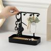 Plastic Jewelry Stand Space Saving Black Jewelry Organizer White Multifunctional Jewelry Display Stand Desktop Use