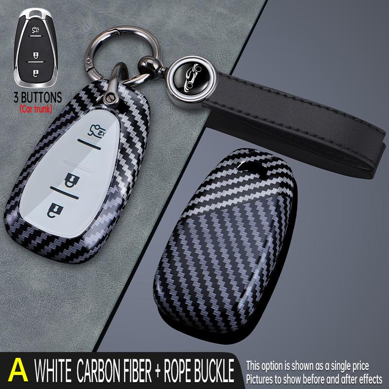 Copritasto in Fibra di Carbonio Custodia Guscio per Chiave Auto Chevrolet Onix Equino Cruze Spark Sonic Camaro Volt Bolt Malibu Blazer Traverse