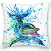 Square Cushion Cover Pillow Office Sofa  Turtle Coral Shell Double-sided Animal Ocean World