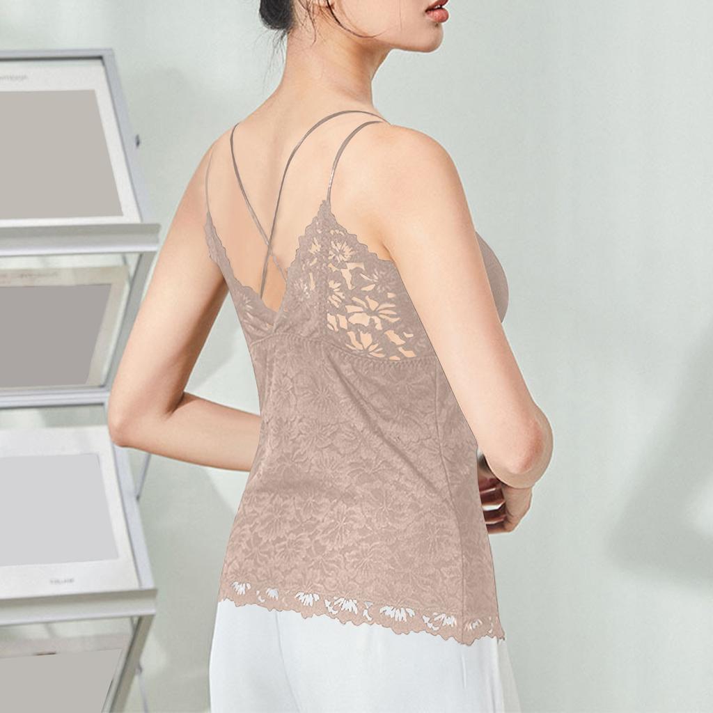 Women's Lace Latex Camisole Thermal Vest Plus Velvet Thickened Back Beautiful Heating Underwear