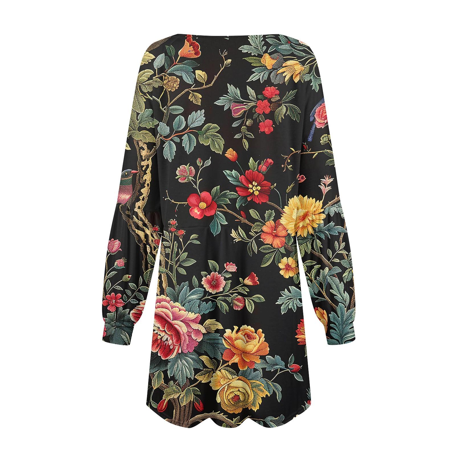 Модное женское платье трапециевидной формы с длинным рукавом. Осенний повседневный — фото 5