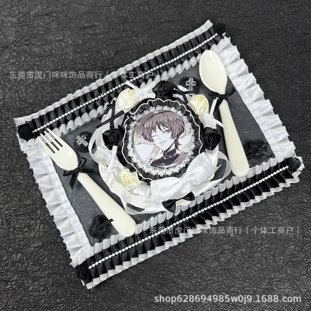 Dinner Plate Finished Pain Board Pain Bandaging Board White Gu Mei Self-push Cake Bar Knife and Fork Pain Board Photo Props